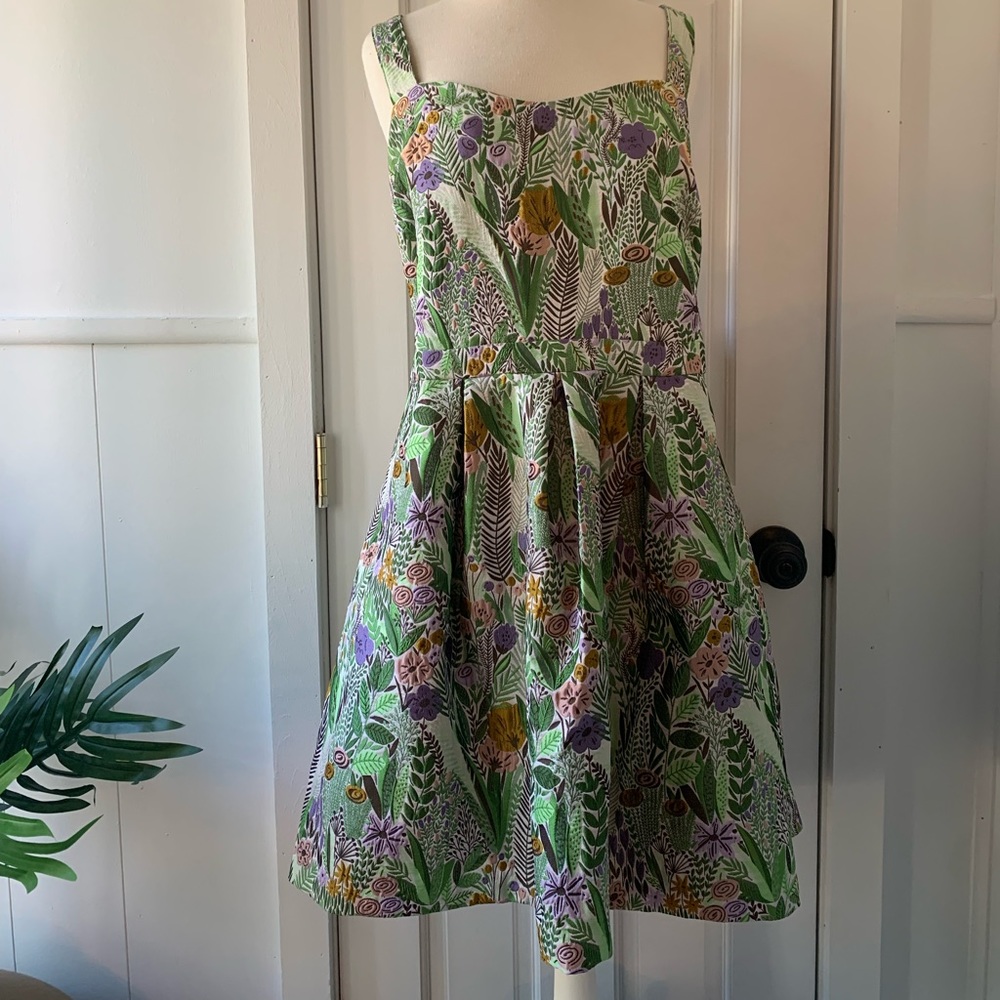 ModCloth Fit & Flare Dress 💚💜